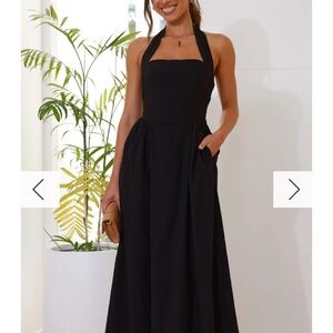 Classic Black Halter Maxi Dress
